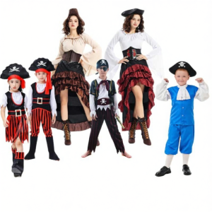 WUYIMEI | Halloween Medieval Sea Captain Pirate Queen Waist Cinched Dress