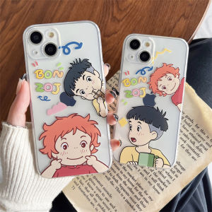 Ốp Lưng Silicon Trong Suốt Hình Cặp Đôi Hoạt Hình Cho Apple 14pro iPhone 12promax 16max/15 Chống Rơi Cho iPhone 8plus/11 13mini Mới Se3 Bảo Vệ