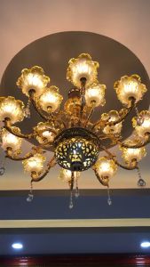 (Hàng Loại 1Tay To) Đèn Chùm Tân Cổ Điển 15 Tay Trang Trí Phòng KháchBếp Phòng Thờ Siêu Đẹp Tặng Kèm Bóng