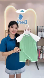 Bộ body cộc cài lệch BENTY trơn phối màu chất liệu mềm mịn body liền thân cao cấp bé trai bé gái