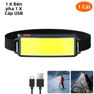 Đèn Pha Cảm Ứng LED Với 4 Chế Độ Chiếu Sáng Đèn Pin Chống Nước Sạc Type-C Dành Cho Câu Cá Cắm Trại Ngoài Trời