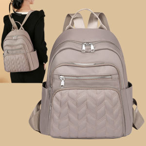 Womens Large Capacity Oxford Cloth Canvas Backpack Fashionable Versatile Travel Bag School Bag Double Shoulder Bag Korean Style