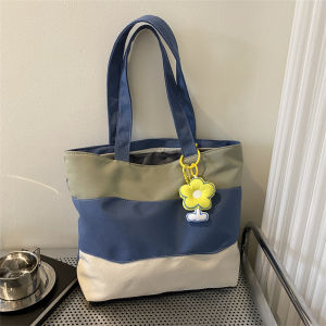 Large Capacity Canvas Tote Bag Womens Summer Single Shoulder Bag Crossbody Handbag Shopping Bag Shape Soft Polyester Lining