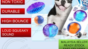 Premium Durable Squeaky High Bouncy Interactive Pet Rugby Dog Ball-HEY!BOBO