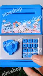 Capybara Kuromi Piggy Bank With Key Lock Toys For Kids And Girls Boys Labubu Melody Tabung Duit Kanak Kanak ATM Save Money Cute Birthday Gifts