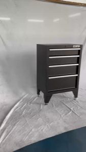 Tủ dụng cụ CSPS 61cm - 04 hộc kéo màu đen kèm chân tủ (tay cầm trắng)