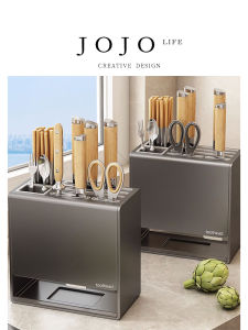 JOJOS L. PD. Kitchen Knife Rack Wall Mounted Storage Shelf Home Use Carbon Steel Knife Holder Drying Functionality