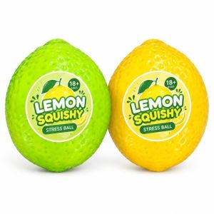 2PCS Color Changing Lemon Squishy: Warmest Sensation ASMR Sensory Block Fidget Toy - Handmade Slow-Rise Stress Ball for Teens & Adults