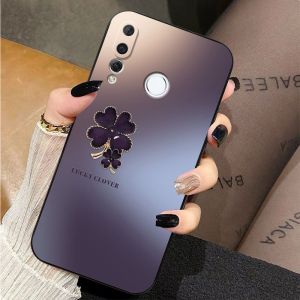 Lucky Four Leaf Clover Huawei Nova4 4e Phone Case Full Cover Anti-Fall Soft Shell Nova3/3i/3e Straight Edge Anti-Slip Dirt Resistant Trendy Style Male Female Creative Protection Cover