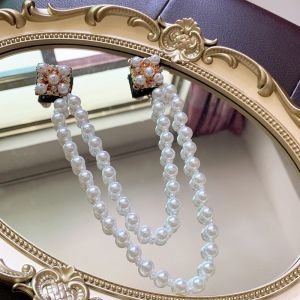 Korean Style Floral Brooch Pin Womens Elegant Simple Fashion Black Clothes Accessories Decorations Chain Design Lapel Pins