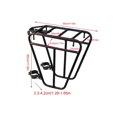 Bicycle Front Fork Luggage Bracket Steel Bike Front Cargo Rack Adjustable MTBs Bike Side Mount Bag Stand For Cycling Accessories