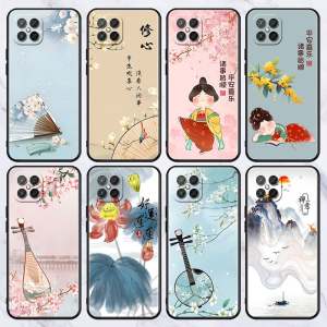 Honor Play 20a/40s/50/plus/7a High Performance Random Pattern 30m Anti-Fall Phone Case Retro Chinese Style Soft Silicone