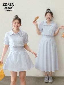 ZHANGDAREN | Đầm Áo Sơ Mi Hàn Quốc Phù Hợp Với Người Béo Size Lớn