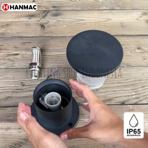 Lampu taman pilar tinggi 22cm kaca textur mewah hias pagar outdoor waterproof IP65