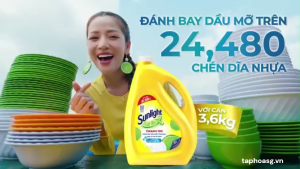 Nước Rửa Chén Sunlight Chanh 100 túi 3.5kg – Đánh bay dầu mỡ sạch bong sáng bóng