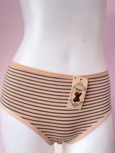 3Pcs (M~3XL) 35kg~90kg Stripe Underwear Ladies Briefs Seluar Dalam Wanita Ladies Panties 条纹内裤女 004