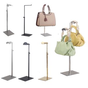 Pannier Bag Display Stand Adjustable Fancy Support Bag Shelf Clothing Store Bag Display Rack Stainless Steel Pannier Bag Shelf