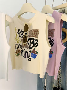 AMILUCK | เสื้อกั๊กถักแบบบาง แขนกุด คอตั้ง ทรงสลิมฟิต สำหรับผู้หญิง แฟชั่นฤดูใบไม้ร่วง 2024 โพลีเอสเตอร์ผสมอะคริลิก