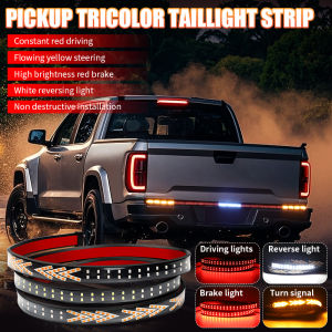 Car Rear Tail Brake Turn Signal Light 12V 24V Tricolor Tailgate Running Reverse Double Flash Warning Light for Pickup Truck Jeep