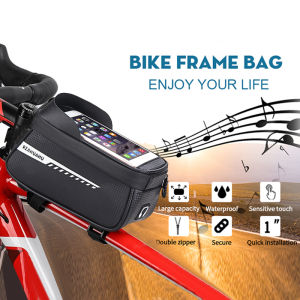 6.5inch Waterproof Bicycle Frame Phone Bags Front Tube Bag Touchscreen Phone Holder Case Cycling Bike Tool Storage Bag Pack SP60