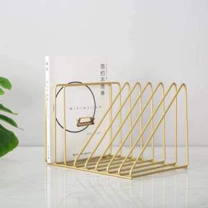 Simplified Design Metal Bookshelf for Students Fixed Black Gold White Magazine Storage Rack Home Office Furniture Book Stand