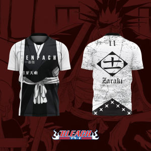 Bandai | 2026 Bandai BLEACH Anime KENPACHI ZARAKI NO.11 3D Print Football Jersey for Mens Tshirt Summer Sports Casual Loose Tees Kids