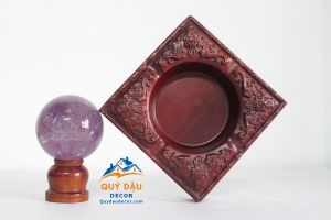 Gạt Tàn Gỗ Hương hình vuông