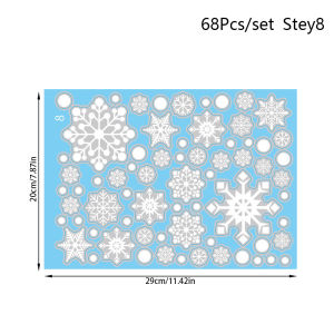 White Snowflake Window Clings Glass Stickers Xmas Window Wall Stickers Christmas Decorations for Home New Year Party Supplies