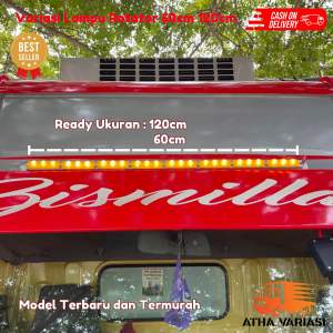 [Cod] Lampu ligbar/rotator 8 channel3mata lampupanjang 60cm120cmdc 12/24volt10mode+otomatis menggunakan dudukan plat besi