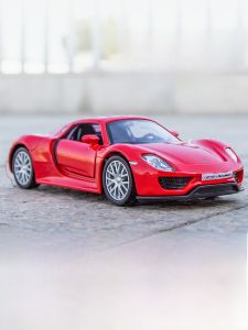 Porsche 918 รุ่นรถของเล่นสําหรับชายเปิดประตูจําลองรถแข่งเด็กเล่นรถสะสมแบบคงที่