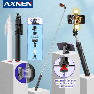AXNEN | 68.9in Auto Pop Up Tripod Selfie Stick Magnetic Bluetooth Remote All-in-one Tripods Smartphone Holder for Shooting Vlog Video
