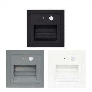 Đèn LED Tường đèn cầu thang đèn ngủ cảm biến chuyển động tường thông minh ánh sáng recessed kiểm soát + chuyển động PIR footlight cho cầu thang Thang Bậc phòng ngủ phòng tắm 3 Wát