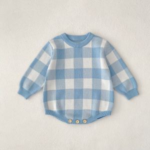 0-3 year old baby autumn new clothing exquisite and cute girl plaid flying sleeve top blue top