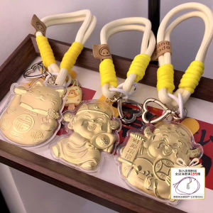 Creative Gold 999 Keychain Attracting Wealth Mobile Phone Chain Gift for Friends Key Holder Amulet Festive Cultural Gift