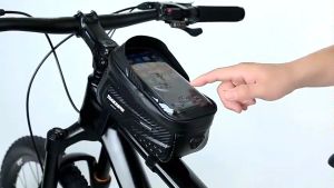 TAKEZERO Bicycle Bag Bike Front Tube Frame Bag Waterproof 6.8 Inches Touchscreen Bag For MTB Road Bikes