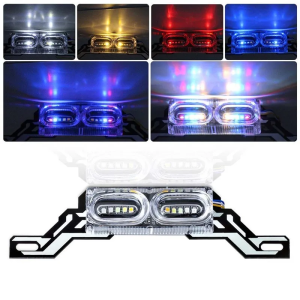 KEVANLY | Motorcycle LED Strobe Brake Stop Lamp Flashing License Plate Light RGB Colorful Turn Signal Warning Rear Tail Light Universal