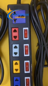 Ổ CẮM ĐIỆN DÀI 6 LỖ 4 CÔNG TẮC MÀU TRẮNG/ĐEN CÔNG SUẤT CHỊU TẢI 2200W DÂY DÀI 3M/5M