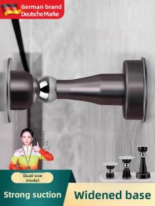 MONLEYTA | Germany Strong Magnetic Bathroom Door Stop Soft Silicone Anti-Collision Floor Mount Adjustable Strength Toilet Door Closer