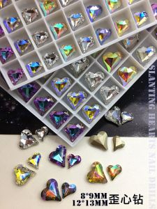 Nail Art Crystal Heart Shaped Diamond Asymmetrical Design Nail Decoration Tool for Beauty And Fashion Enthusiasts