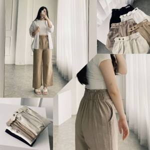(GRATIS ONGKIR) SEOUL Highwaist Kulot Celana Wanita Linen Premium Pants Best Seller dan Best Price PIETERLARIS