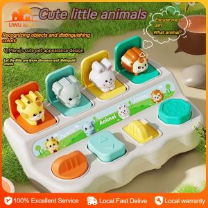 Children's Early Education Toys To Exercise Baby's Fingers: Hide and Seek Mechanism Flexible and Safe Pop-up Switch Box