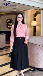 Áo Sơ Mi Nữ TA1022 – Cổ Bèo Phối Ngọc Trai Tay Bo Bèo Chất Liệu Mềm Mát – MC Fashion Xuân Hoàng