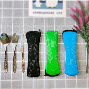 不锈钢环保西餐餐具创意布袋随身携带 Eco-Friendly Stainless steel western tableware with creative design Eco-bag