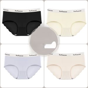 Miiow | Antibacterial Pure Cotton Ice Silk Seamless Womens Underwear Breathable Mid-Waist Triangle Shorts Thin Summer Briefs