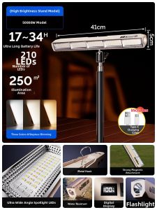 WENWEI | Super Bright Outdoor Night Market Portable Charging LED Stand Light