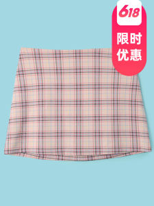 กระโปรงสั้นผู้หญิงทรงเอเอวสูงลายสก็อตแฟชั่นฤดูใบไม้ร่วง กระโปรงทรงเอเข้ารูป กระโปรงสั้นผู้หญิง กระโปรงทรงเอเอวสูง