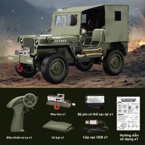 Xe Điều Khiển Từ Xa JJRC C8815 4WD Địa Hình 2.4G RTR Mô Hình Xe Tải Quân Sự Willys Jeep Chất Liệu Kim Loại & Nhựa Đồ Chơi Leo Núi Dành Cho Người Lớn & Trẻ Em