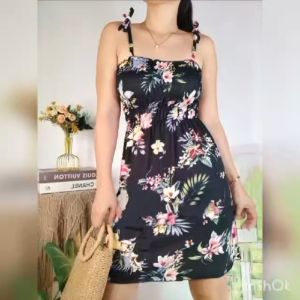 ZRZ LADIES SMOCKING DRESS FOR ADULT COTTON FIT UP TO SIZE LARGE