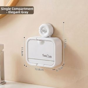 youqin | Suction Soap Dish Wall Mount No-Drill Bathroom Storage Rack