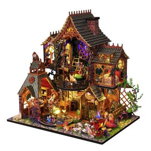 Magic Forest House Model Ornament Miniature Hutch Handmade Patchwork Clever Star